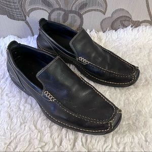 Cole Haan black leather slip on loafers, 9M
